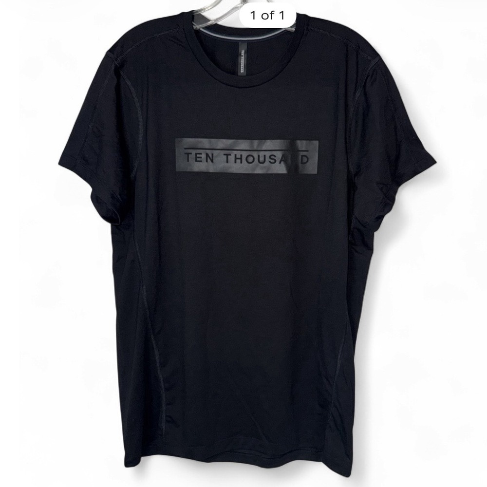 Ten Thousand Durable Logo Tee Mens Medium Black Performance Training T Shirt M